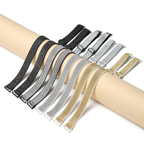Damen BH-Träger Glitzer Elastisch Verstellbare Unterwäsche Abnehmbare Funkelnde Riemen Ersatz Schulter BH Zubehör Dessous Träger für Trägerloses Kleid 4 Paar, Mehrfarbig, Groß Damen BH-Träger Glitzer Elastisch Verstellbare Unterwäsche Abnehmbare Funkelnde Riemen Ersatz Schulter BH Zubehör Dessous Träger für Trägerloses Kleid 4 Paar, Mehrfarbig, Groß von Szuoixe
