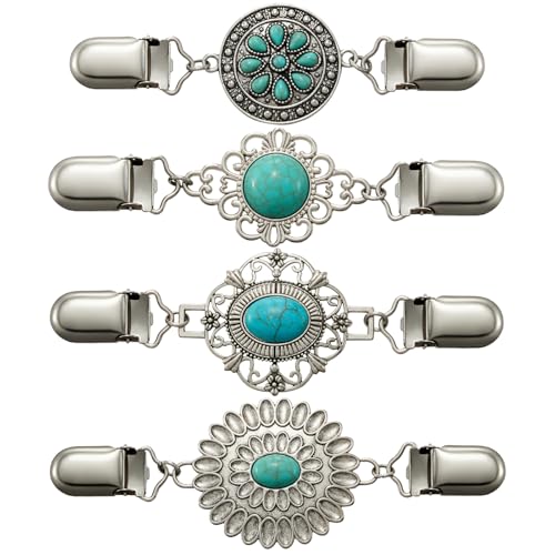 Vintage Hemd Kleid Cardigan Clip Taille Schal Retro Clip für Frauen Pullover Schal Brosche Jacke für Kleidung (Concho-Stil) von Szuoixe