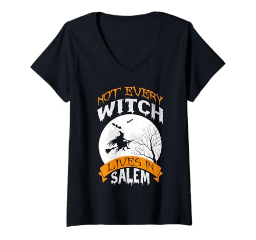 Damen Nicht jeder Witsch lebt in Salem T-Shirt mit V-Ausschnitt Damen Nicht jeder Witsch lebt in Salem T-Shirt mit V-Ausschnitt von T-Fun Products
