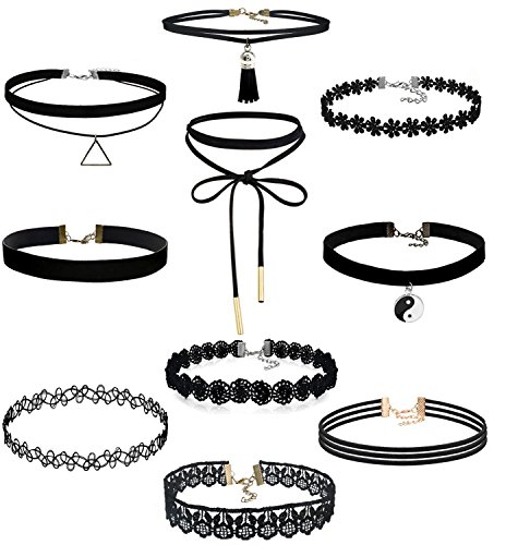 feifan 10 Damen Halsband Choker Samt Kropfband Halskette Kette Spitze Vintage Gothic Punk feifan 10 Damen Halsband Choker Samt Kropfband Halskette Kette Spitze Vintage Gothic Punk von T-Line