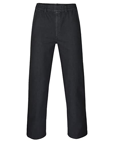 T-MODE Herren Jeans Stretch Schlupfhose Schlupfjeans ohne Cargo-Taschen-Schwarz-L von T-MODE