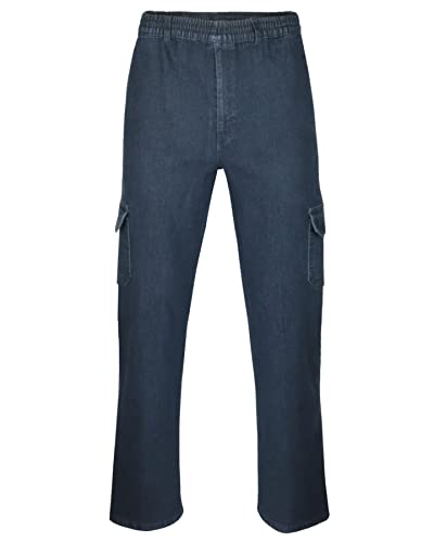 T-MODE Herren Jeans Stretch Schlupfhose, Gummizughosen Sommer Kollektion-Dunkelblau-4XL von T-MODE