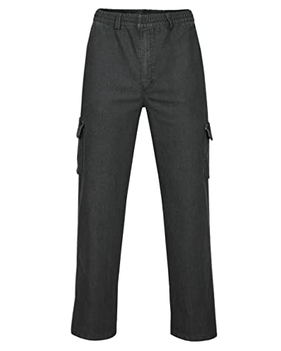 T-MODE Herren Jeans Stretch Schlupfhose, Gummizughosen Sommer Kollektion-Schwarz-XL von T-MODE