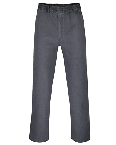 T-MODE Herren Jeans Stretch Schlupfhose Schlupfjeans ohne Cargo-Taschen-Grau-5XL von T-MODE
