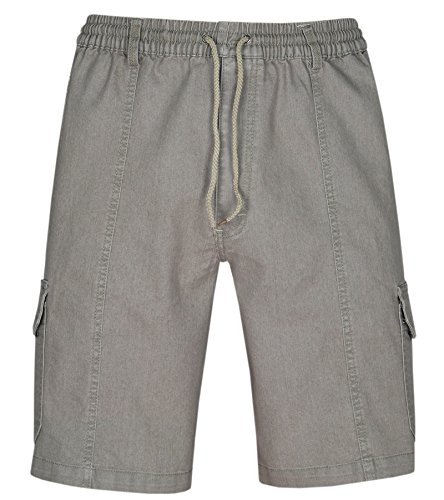 T-MODE Herren Schlupf-Jeans Shorts Kurze Hose aus Stretch Baumwolle-Beige-M von T-MODE