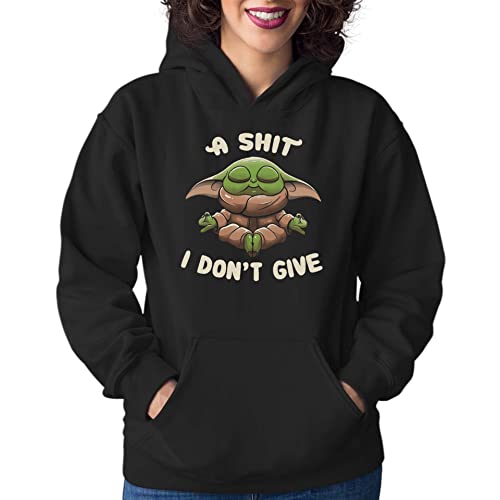 T-Nerds - A Shit i Dont give - Damen Hoodie S - schwarz von T-Nerds