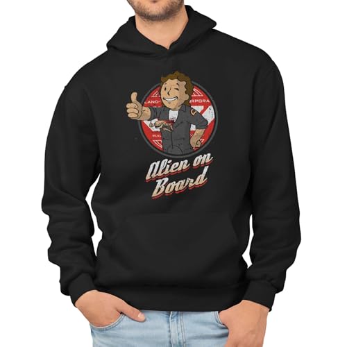 T-Nerds - Alien on Board - Herren Hoodie 3XL - schwarz von T-Nerds