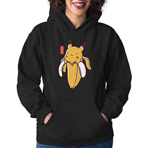 T-Nerds - Bananachu - Damen Hoodie M - schwarz von T-Nerds