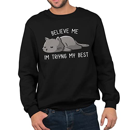 T-Nerds - Believe Me im Trying - Herren Pullover 5XL - schwarz von T-Nerds