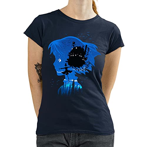 T-Nerds - Flying Castle - Damen T-Shirt XXL - Navy von T-Nerds