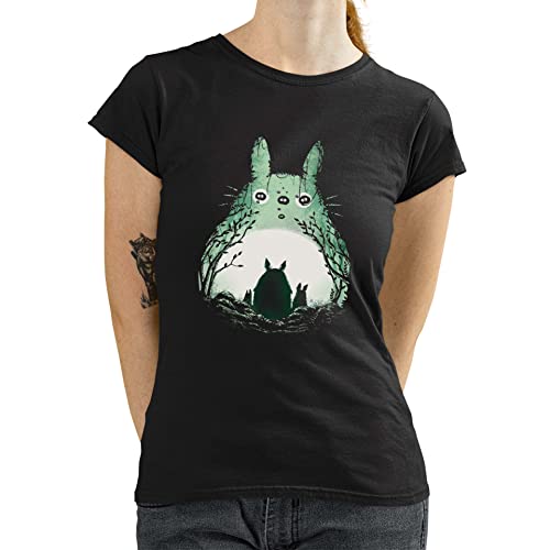 T-Nerds - Ghibliki Totoro - Damen T-Shirt XXL - schwarz von T-Nerds