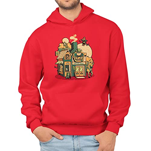 T-Nerds - Hyrule Coffee Shop - Herren Hoodie 3XL - rot von T-Nerds