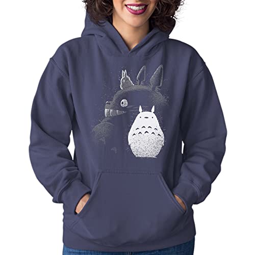 T-Nerds - Inking Totoro - Damen Hoodie M - Navy von T-Nerds