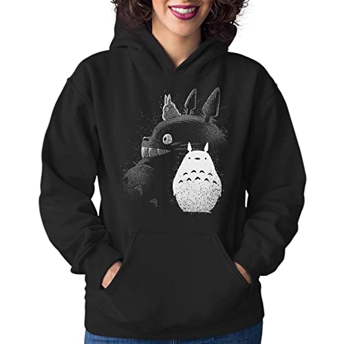 T-Nerds - Inking Totoro - Damen Hoodie XXL - schwarz von T-Nerds