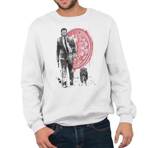 T-Nerds - Lone Hitman and Cub - Herren Pullover S - weiß von T-Nerds