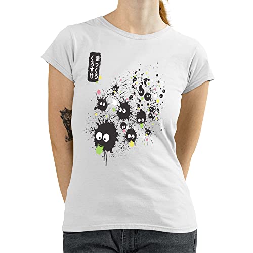 T-Nerds - Makkuro Kurosuke Ink - Damen T-Shirt L - weiß von T-Nerds