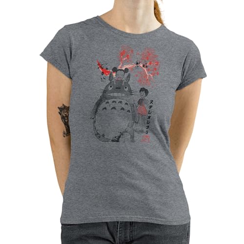 T-Nerds - My Neighbor Sumi-e - Damen T-Shirt XXL - Heather grau von T-Nerds