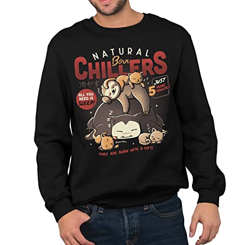 T-Nerds - Natural Born chillers - Herren Pullover XXL - schwarz von T-Nerds