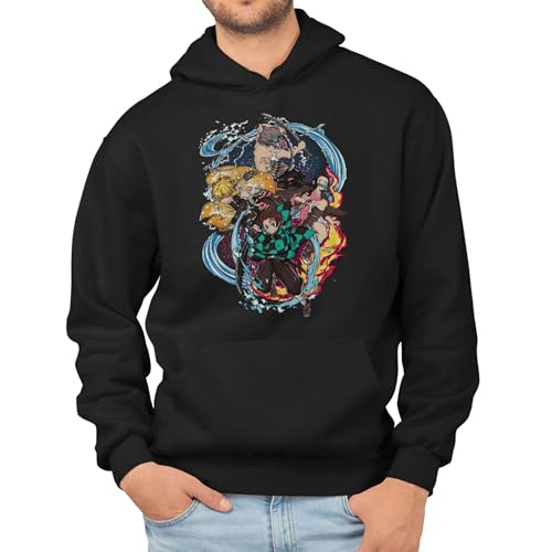 T-Nerds - Nichirin Blade Demon Hunter - Herren Hoodie 5XL - schwarz von T-Nerds