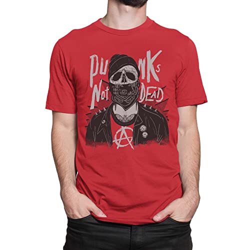 T-Nerds - Punk Skull - Herren T-Shirt XXL - rot von T-Nerds