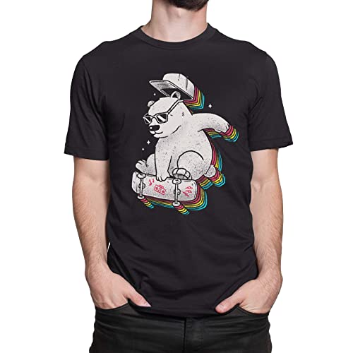 T-Nerds - Rainbow Skate Bear - Herren T-Shirt S - schwarz von T-Nerds