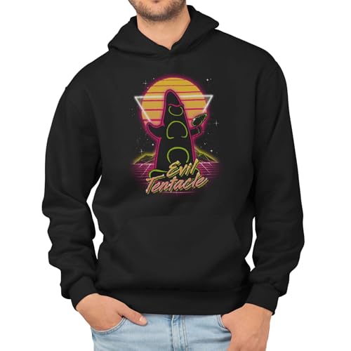 T-Nerds - Retro Evil Tentacle - Herren Hoodie S - schwarz von T-Nerds