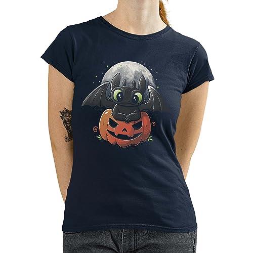 T-Nerds - Spooky Dragon - Damen T-Shirt S - Navy von T-Nerds