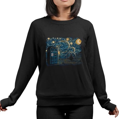 T-Nerds - Starry Gallifrey - Damen Pullover M - schwarz von T-Nerds