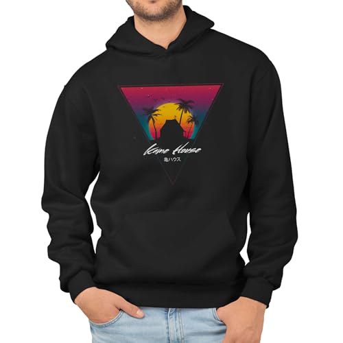 T-Nerds - Sunset Kame House - Herren Hoodie 4XL - schwarz von T-Nerds
