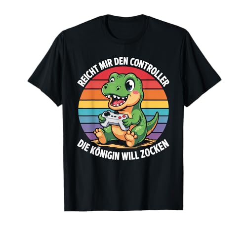 Zocken Reicht mir den Controller T Rex Konsole Gamer Kinder T-Shirt von T Rex Konsole Gamer Geschenke