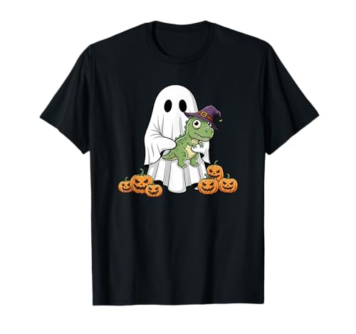 Lustiger Ghost T Rex Kürbis Halloween Kinder Herren Damen T-Shirt von T Rex Lovers Cute Halloween Outfits for Boy Girl
