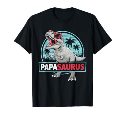 Herren Lustiges Papasaurus Design Coole Dino-Väter T-Shirt von T-Rex Papasaurus Vatertag Dino Vater