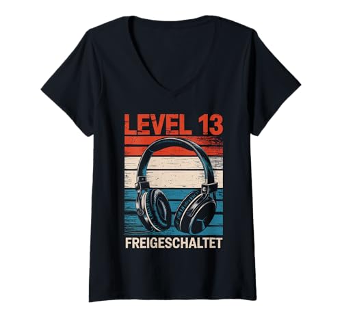 Damen 13. Geburtstag Junge Mädchen 13 Jahre 2012 Lustig Geschenk T-Shirt mit V-Ausschnitt von T-Shirt 13. Geburtstag Junge Mädchen 13 Jahre Deko
