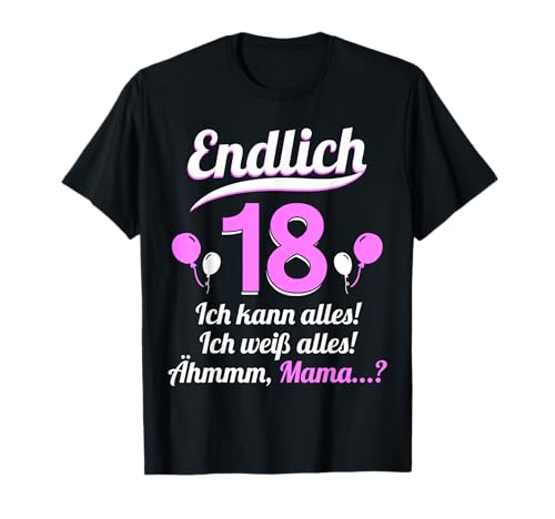 18. Geburtstag Junge Mädchen 18 Jahre 2007 Lustig Geschenk T-Shirt von T-Shirt 18. Geburtstag Junge Mädchen 18 Jahre Deko