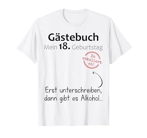 18. Geburtstag Junge Mädchen 18 Jahre 2007 Lustig Geschenk T-Shirt von T-Shirt 18. Geburtstag Junge Mädchen 18 Jahre Deko