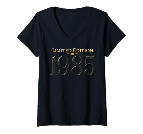 Damen 40. Geburtstag Mann Frau 40 Jahre 1985 Deko Lustig Geschenk T-Shirt mit V-Ausschnitt von T-Shirt 40. Geburtstag Herren Damen 40 Jahre Deko