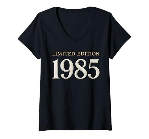 Damen 40. Geburtstag Mann Frau 40 Jahre 1985 Deko Lustig Geschenk T-Shirt mit V-Ausschnitt von T-Shirt 40. Geburtstag Herren Damen 40 Jahre Deko