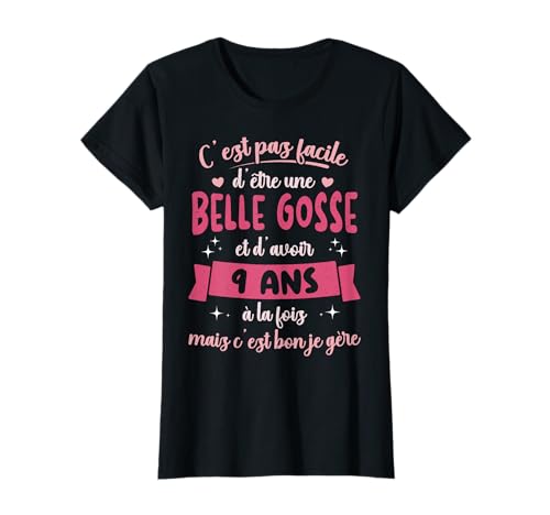 Geschenk zum 9. Geburtstag, Mädchen, schöne Geschenkidee T-Shirt von T Shirt Cadeau Drole Anniversaire Original Humour