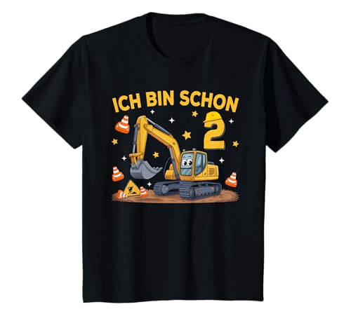 Kinder 2 Geburtstag Junge Mädchen Bagger Geschenke Kinder 2 Jahre T-Shirt von T-Shirt Fans