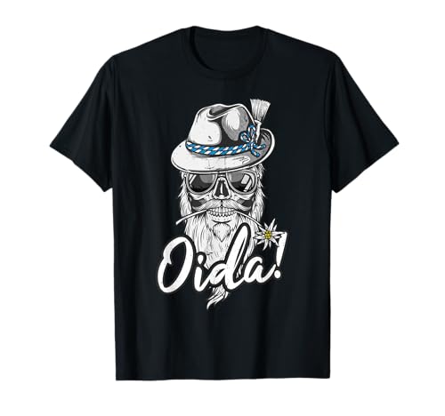 Oida T-Shirt Damen, Herren Unisex Schwarz Halbarm Small Klassisch Einfarbig, Meliert von T-Shirt Oida