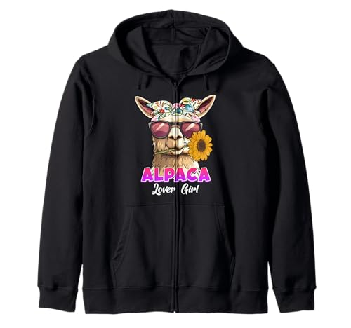 Alpaka Fan ALPACA LOVER GIRL Lama Lustig Alpakas Kapuzenjacke von T-Shirt mit Alpaka Motiv Lustig Alpaka Fanartikel