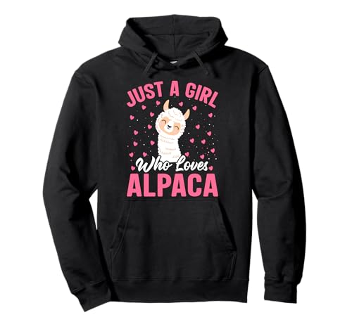 Alpaka Fan JUST A GIRL WHO LOVES ALPACAS Lustig Alpakas Pullover Hoodie von T-Shirt mit Alpaka Motiv Lustig Alpaka Fanartikel