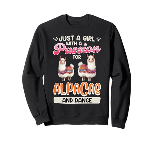 Alpaka Fan JUST A GIRL WITH PASSION FOR ALPACAS Alpaka Sweatshirt von T-Shirt mit Alpaka Motiv Lustig Alpaka Fanartikel