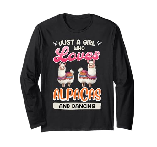 Alpaka JUST A GIRL WHO LOVES ALPACAS Lustig Alpakas Langarmshirt von T-Shirt mit Alpaka Motiv Lustig Alpaka Fanartikel