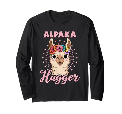Alpaka Retro ALPAKA HUGGER Frauen Lustiges Alpakas Langarmshirt Alpaka Retro ALPAKA HUGGER Frauen Lustiges Alpakas Langarmshirt von T-Shirt mit Alpaka Motiv Lustig Alpaka Fanartikel