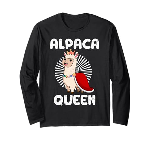 Alpaka Retro Frauen ALPACA QUEEN Lustiges Alpakas Langarmshirt Alpaka Retro Frauen ALPACA QUEEN Lustiges Alpakas Langarmshirt von T-Shirt mit Alpaka Motiv Lustig Alpaka Fanartikel