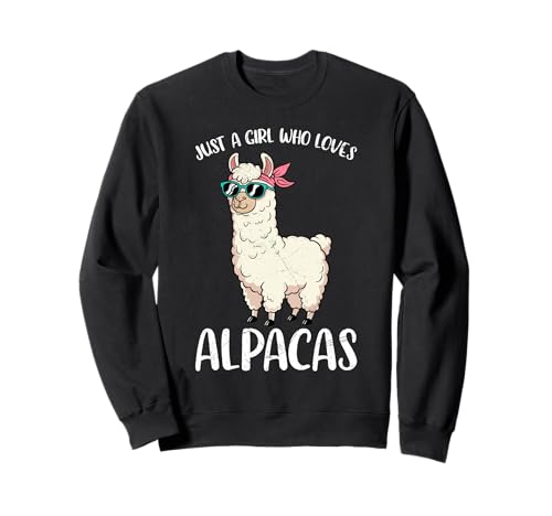 Alpakas JUST A GIRL WHO LOVES ALPACAS Lustig Alpaka Sweatshirt von T-Shirt mit Alpaka Motiv Lustig Alpaka Fanartikel