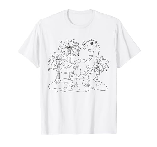 Dinosaurier Dino Mandala zum bemalen & ausmalen für Kinder T-Shirt von T-Shirt zum bemalen für Kinder Motiv & ausmalen