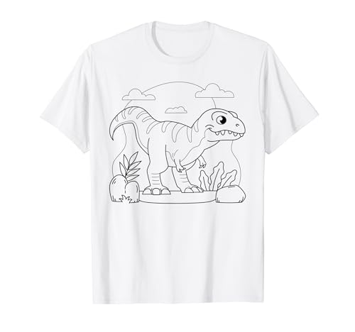 Dinosaurier Dino Mandala zum bemalen & ausmalen für Kinder T-Shirt von T-Shirt zum bemalen für Kinder Motiv & ausmalen