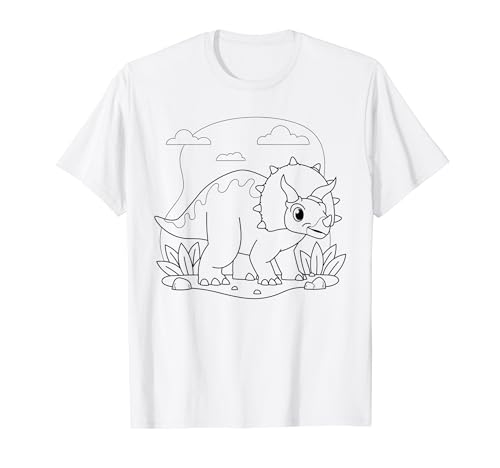 Dinosaurier Dino Mandala zum bemalen & ausmalen für Kinder T-Shirt von T-Shirt zum bemalen für Kinder Motiv & ausmalen